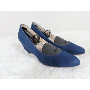 Cole Haan The Go-To Wedge Womens Nubuck  Marine Blue Nubuck Size 10B